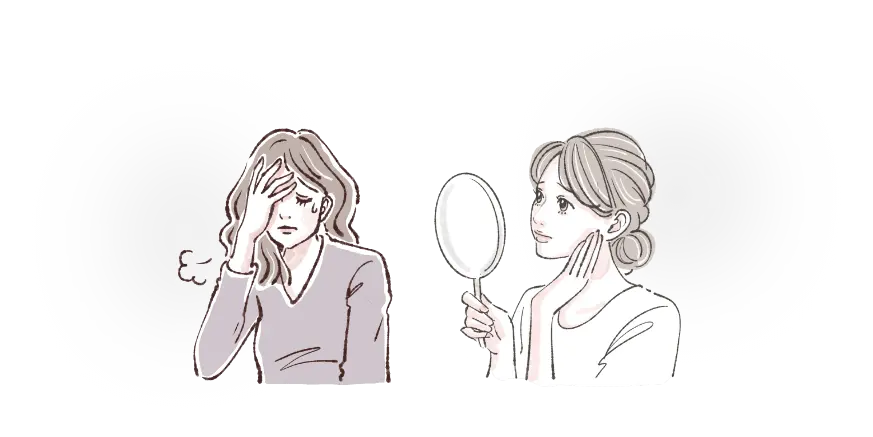 悩む女性のイラスト