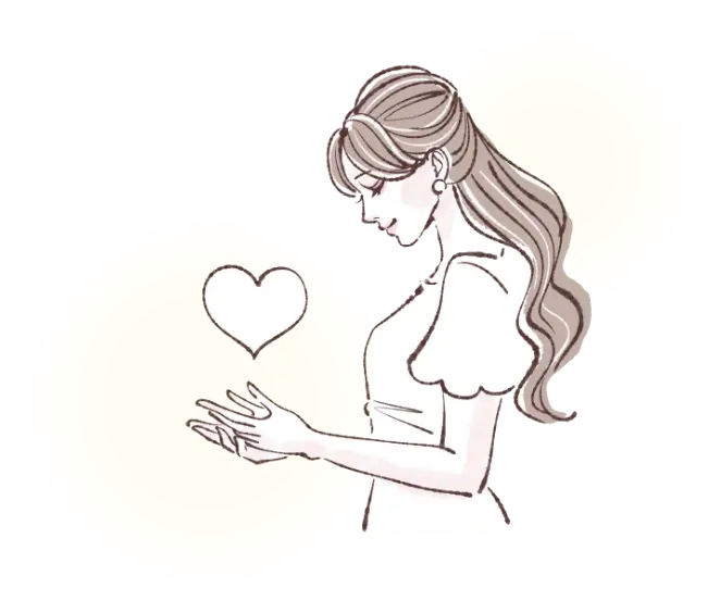 嬉しそうな女性のイラスト