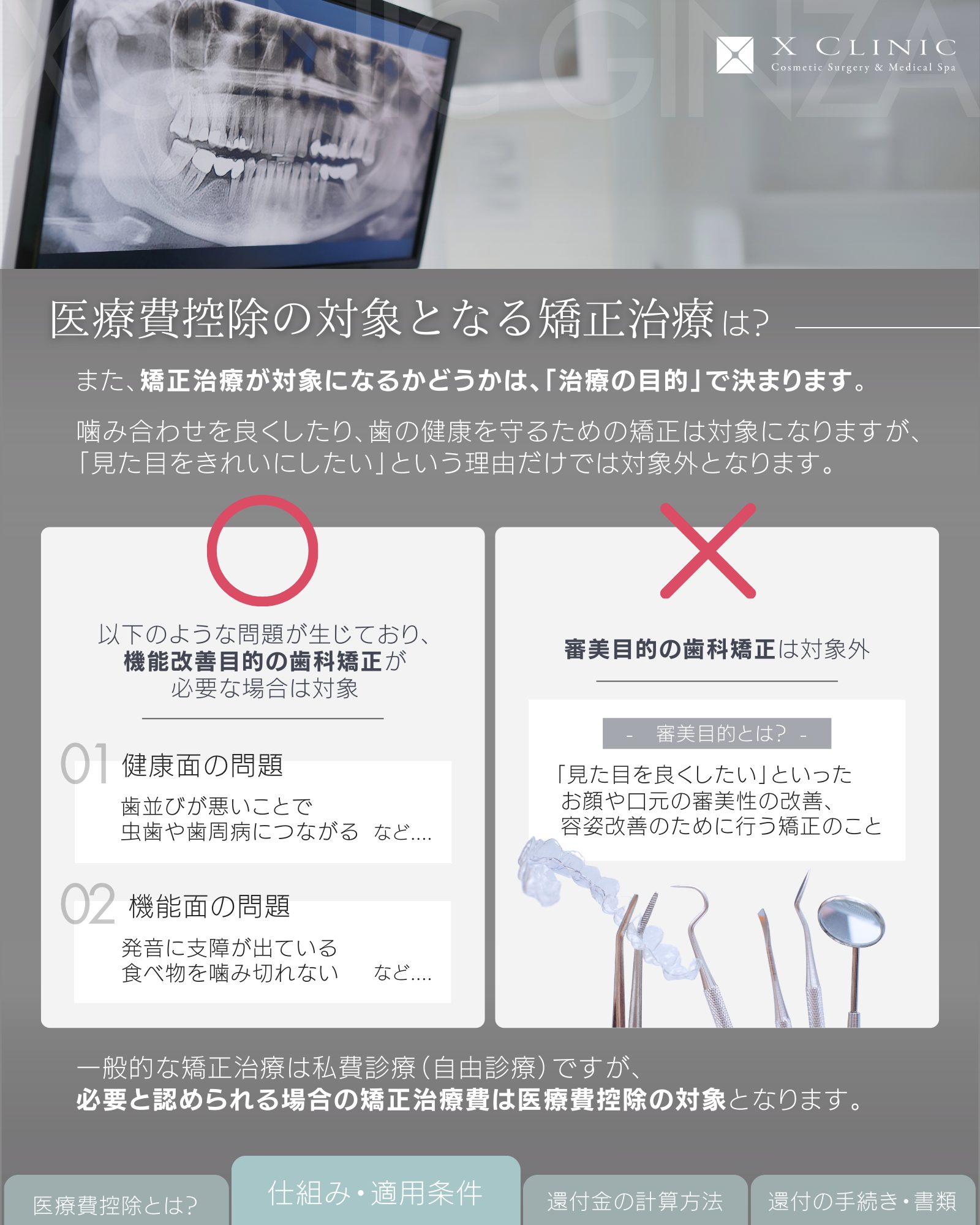 歯列矯正における医療費控除について–エックスクリニック｜X