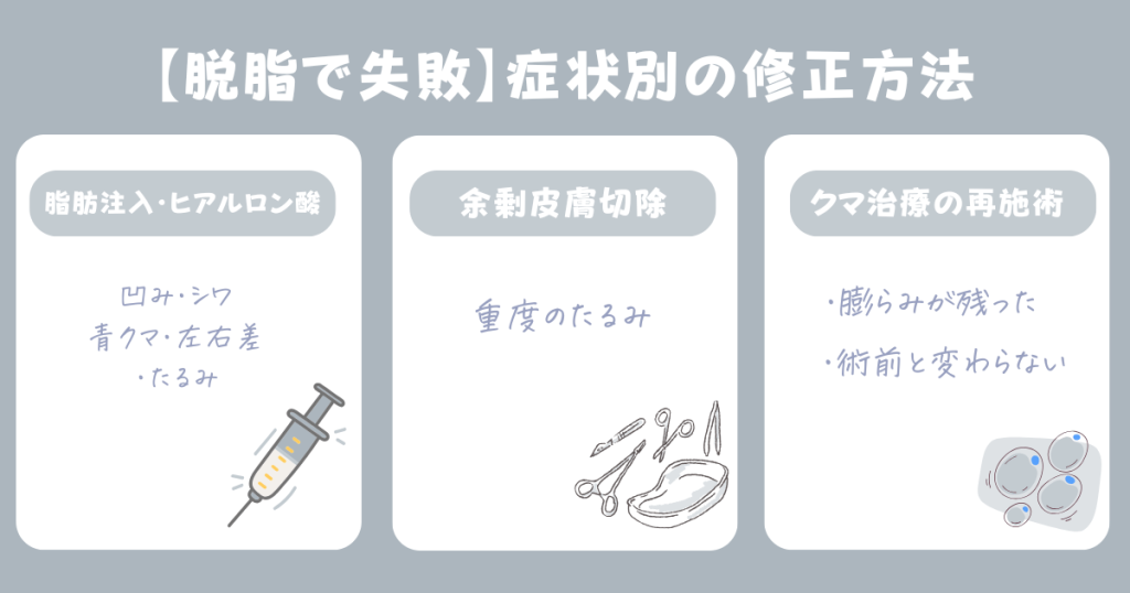 助けて！目の下の脱脂で失敗したらどうする？症状別の修正方法