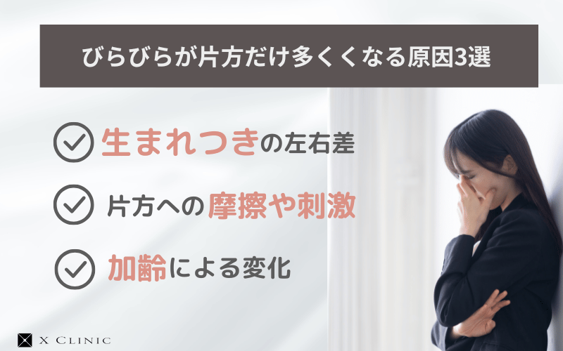 びらびら 片方だけ大きい