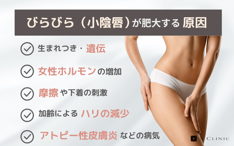 びらびら 大きさ　原因